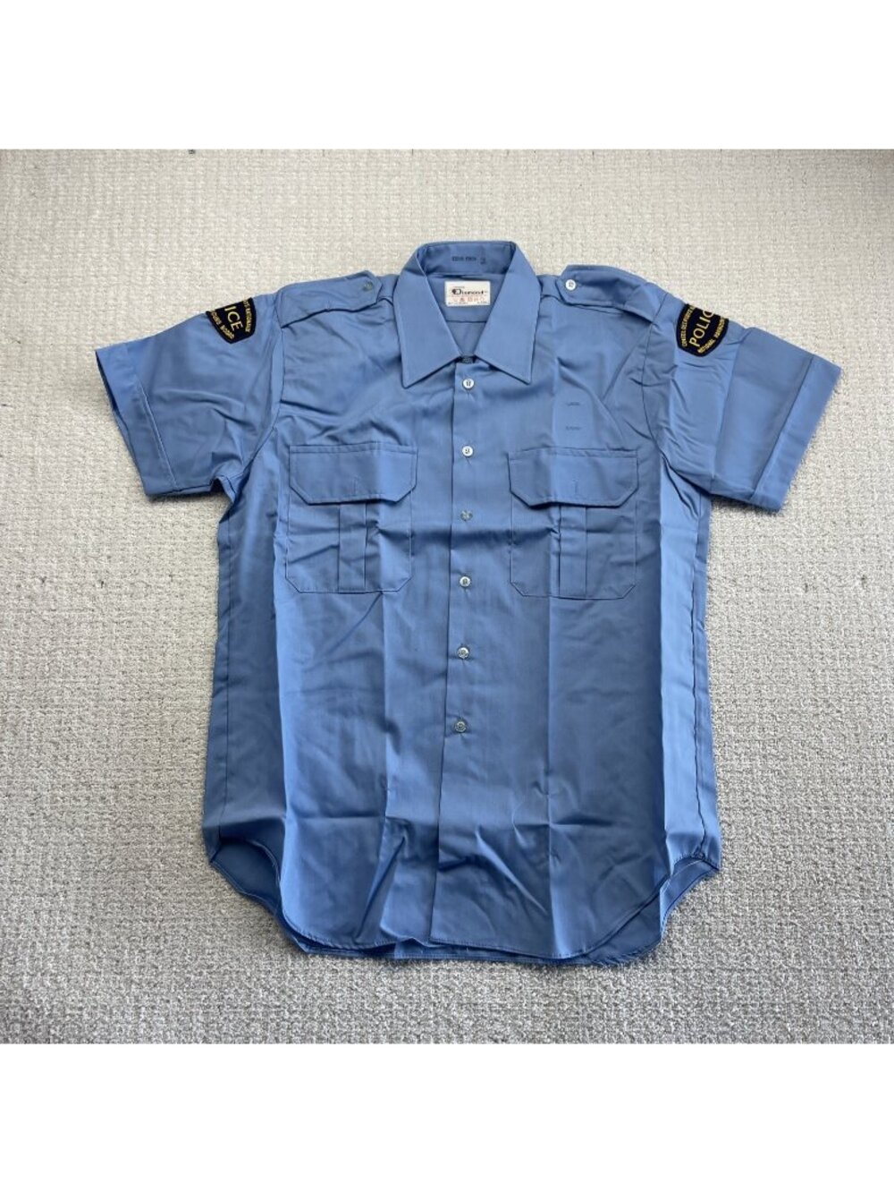 Vintage 60s Diamond Chemise National Harbours Board Police Badge Uniform Sz 16